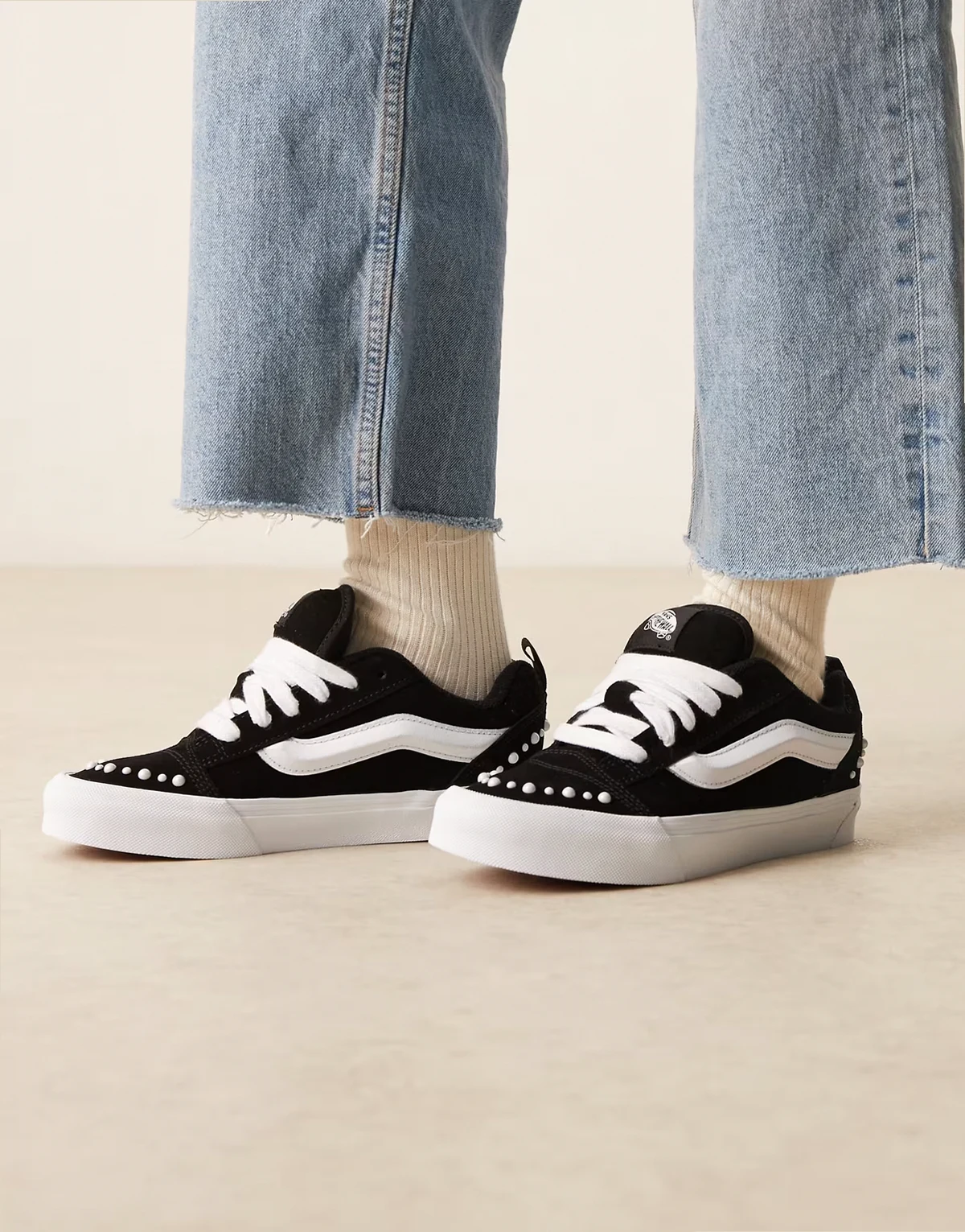 Knu Skool sneakers with pearl detail in black
