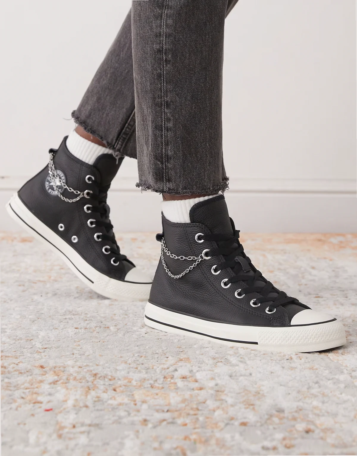 Chuck Taylor All Star Hi top sneakers with chain detailing in black