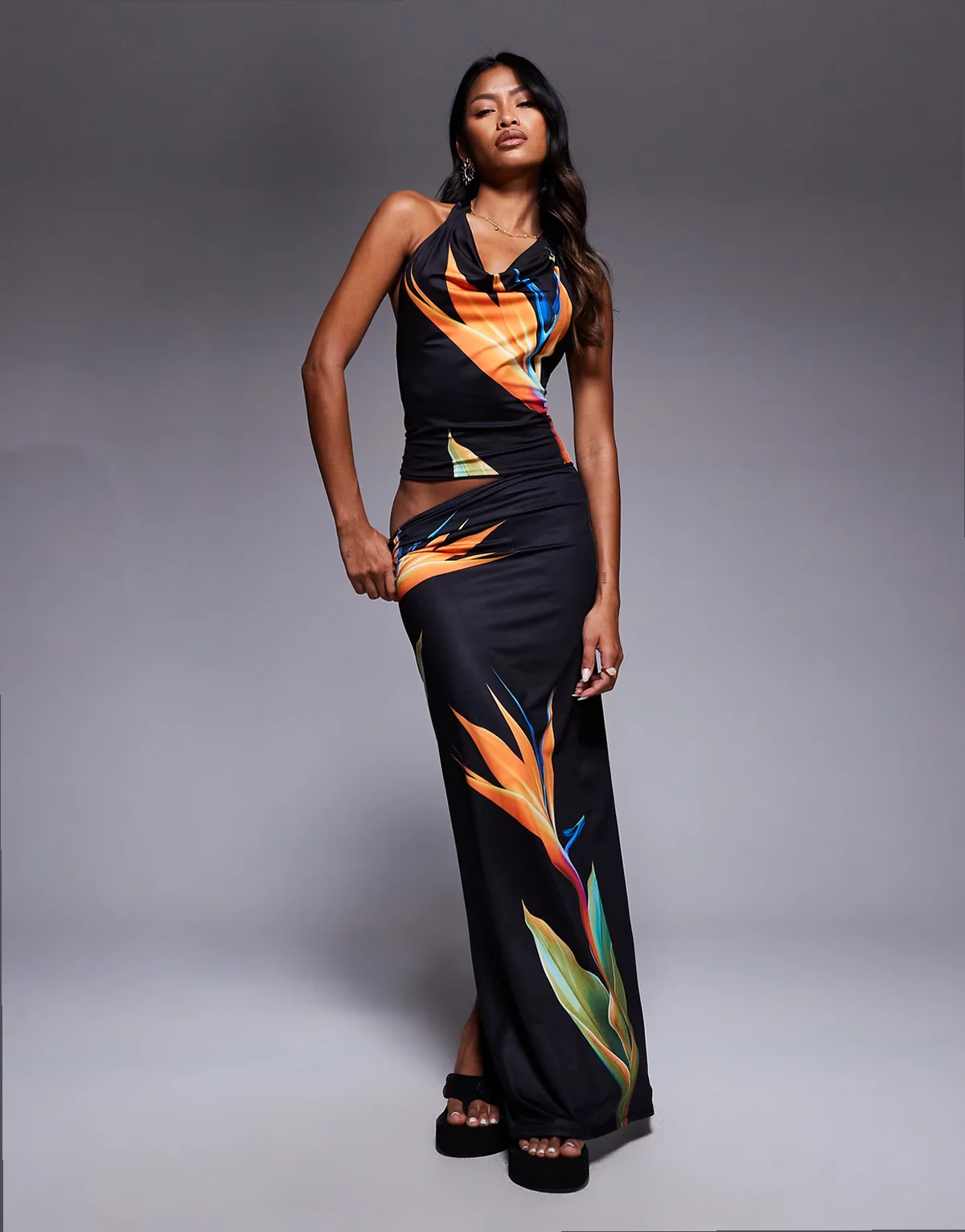 – Bird of Paradise – Mehrfarbiger Maxi-Strandrock