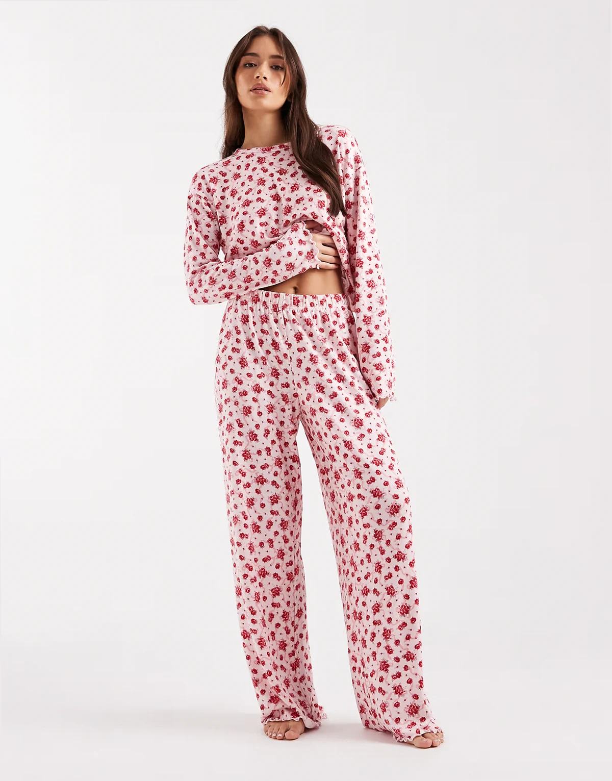 floral print pointelle mix and match pajama bottoms