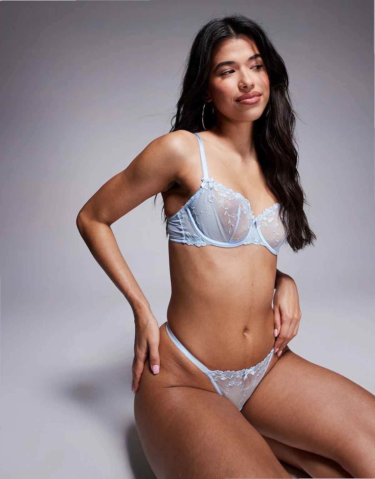 Annabella balconette bra in light blue - part of a set
