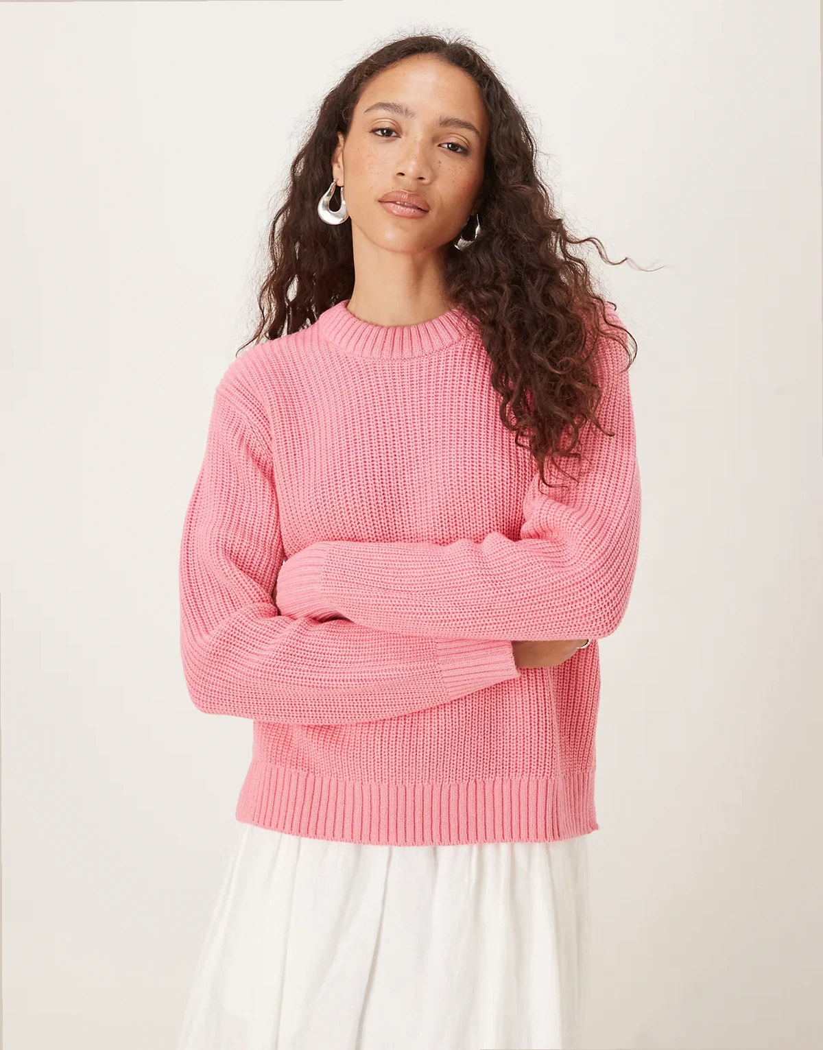 knit sweater in pink