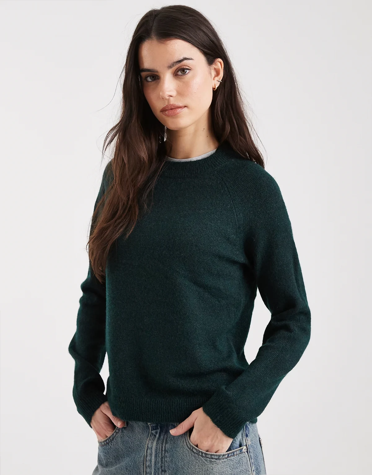 – Hochgeschlossener Pullover in kräftigem Grün