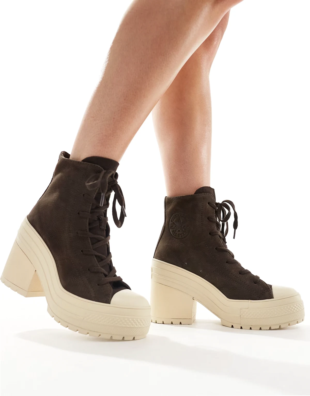 Chuck 70 De Luxe heel platform sneakers in brown