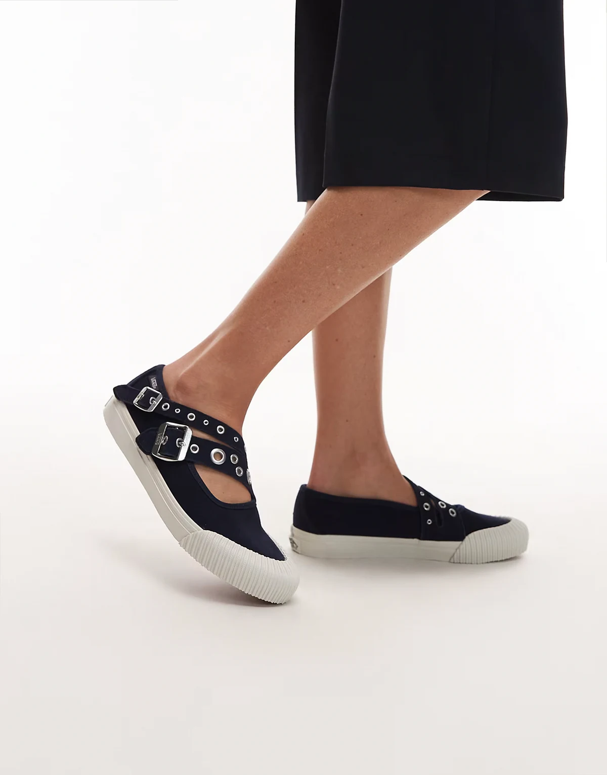 Mary Janes with buckle detail straps in black