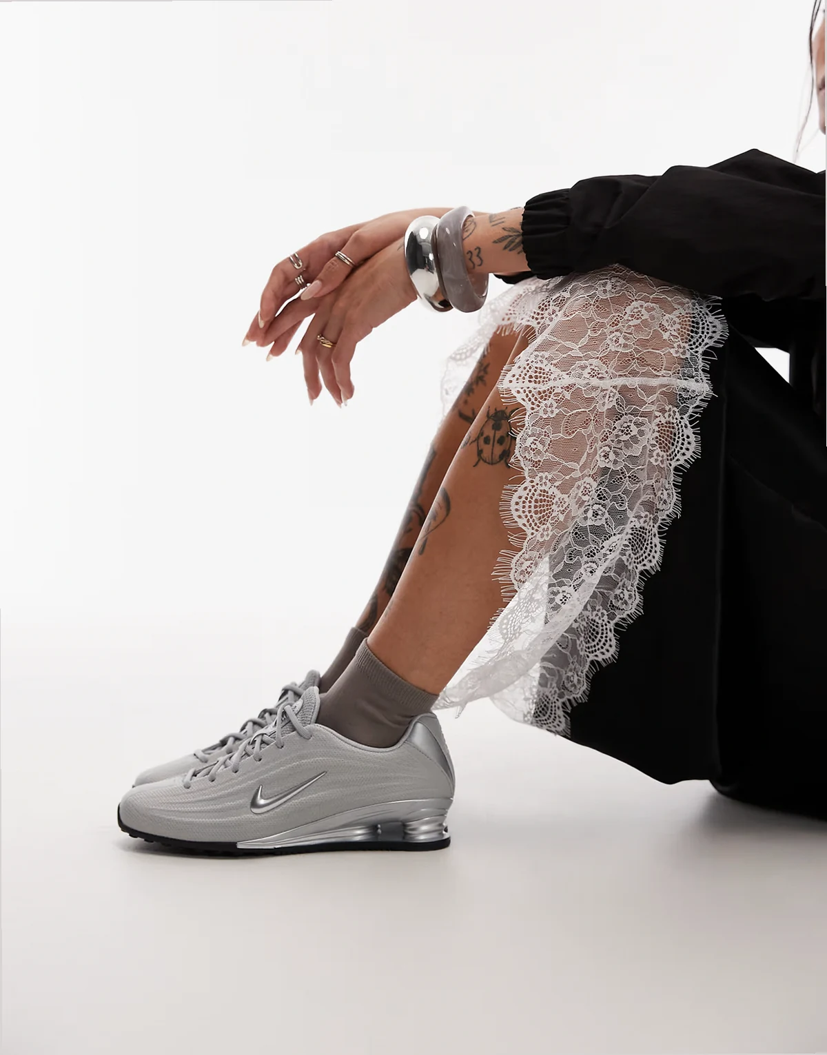 Shox Z sneakers in silver