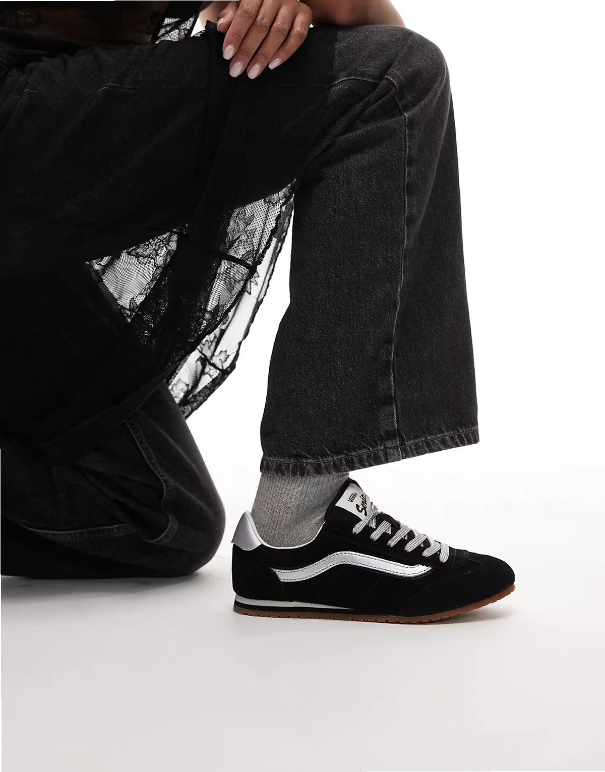 Super Lowpro sneakers in black and silver