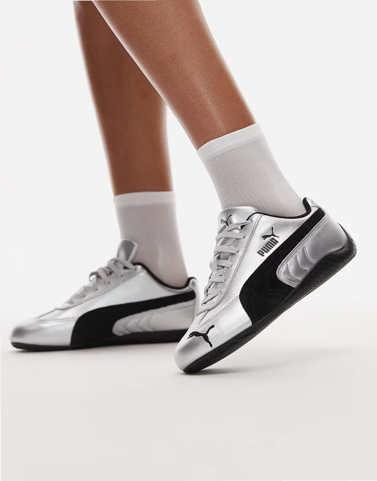 Speedcat sneakers in metallic silver