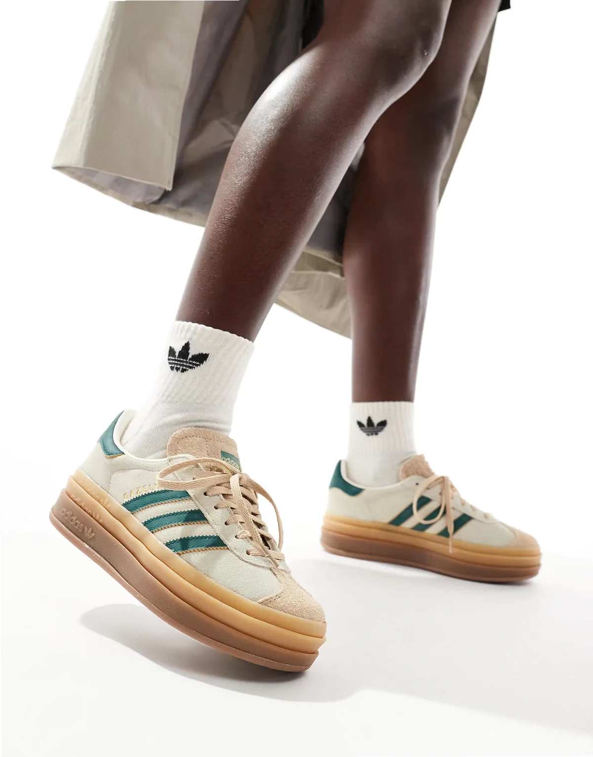 Gazelle Bold sneakers in beige and green