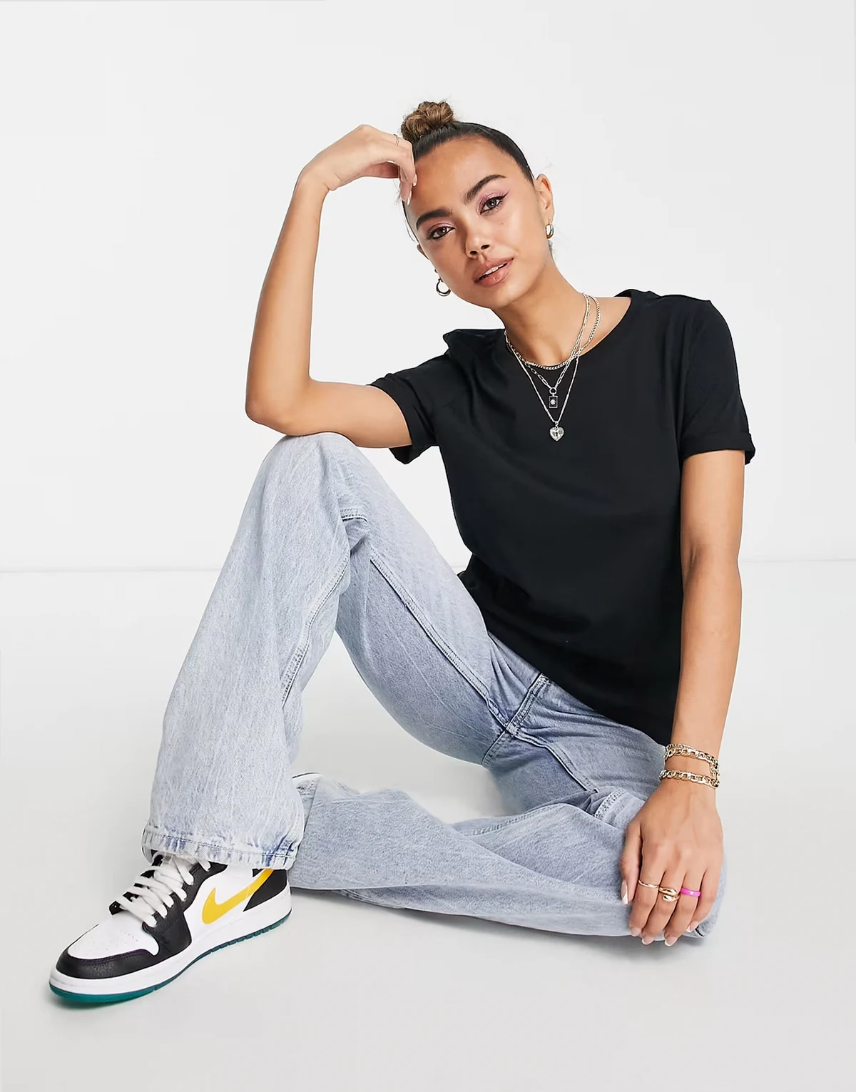 – T-Shirt in Schwarz
