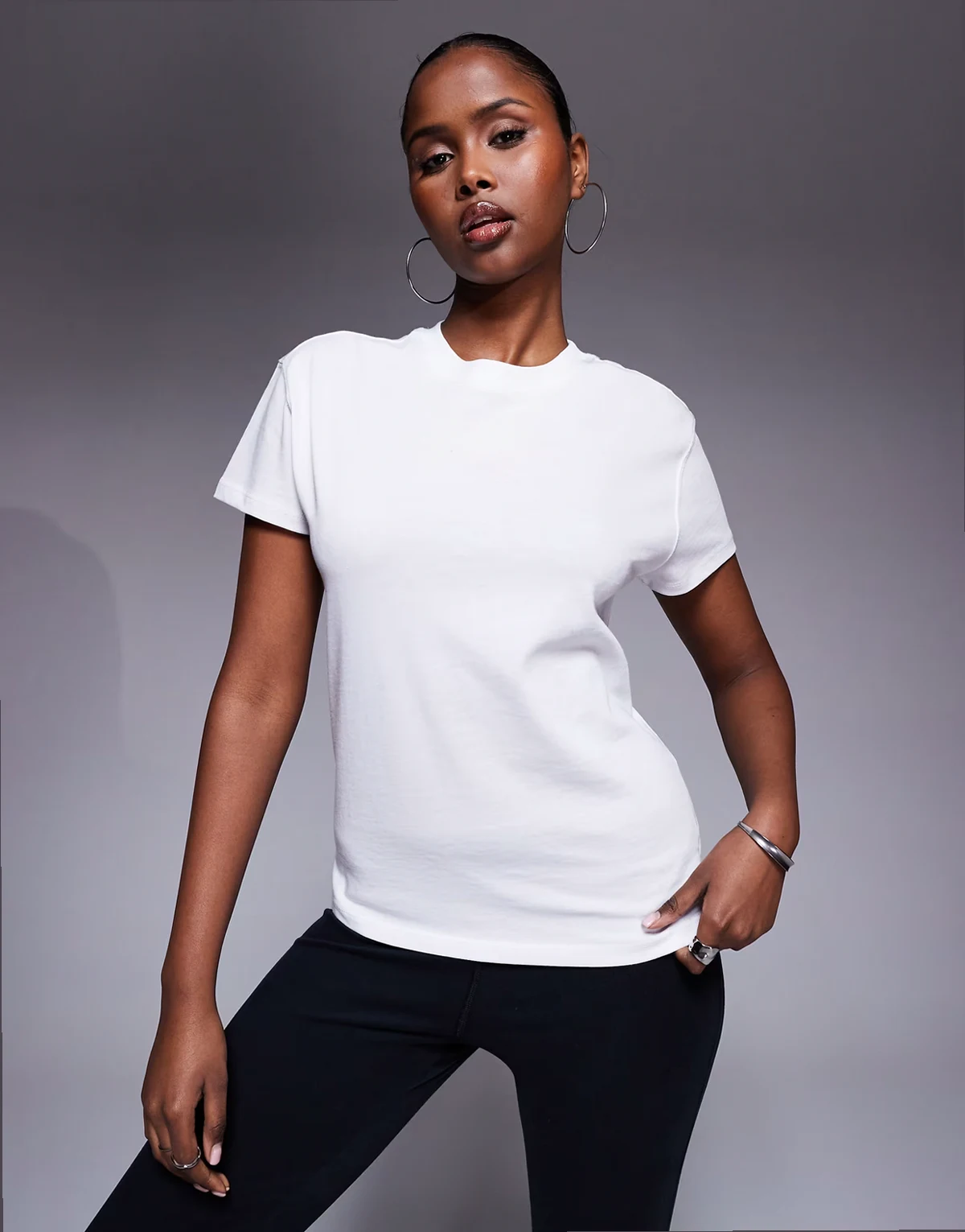 Icon cotton boxy t-shirt with quick dry finish in white