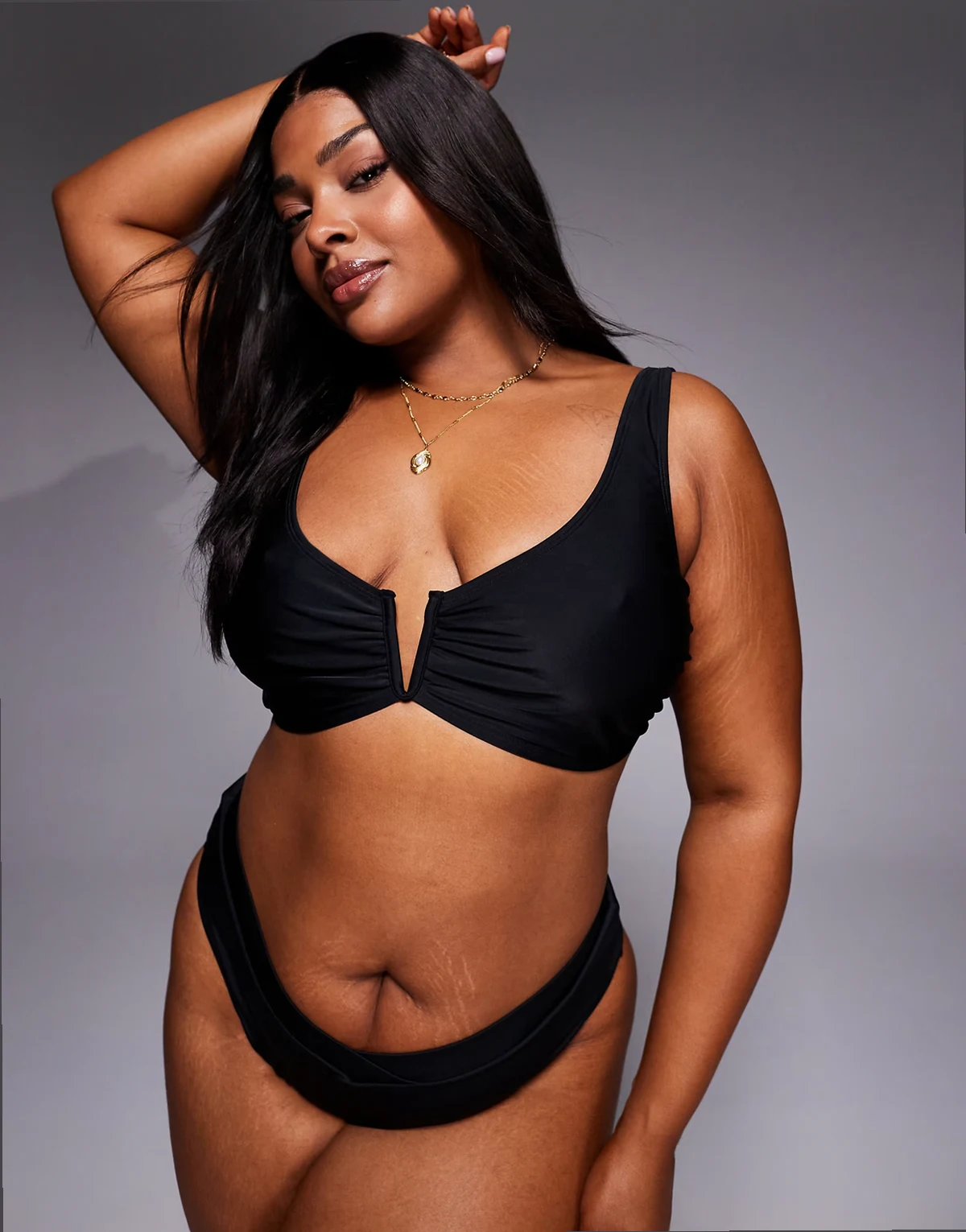 ASOS DESIGN Curve Maya Nissi v-wire bikini top in black