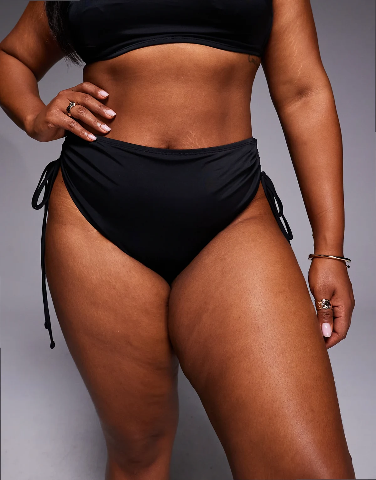ASOS DESIGN Curve Maya Sierra high waist bikini bottoms in black
