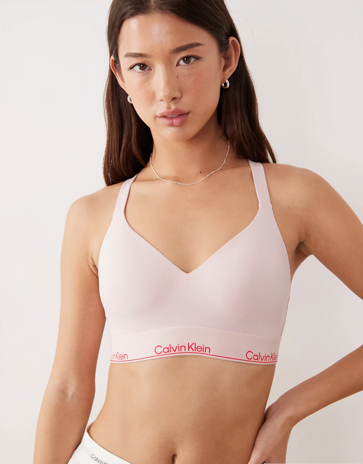 Icon Cotton Modal lift bralette in pale pink