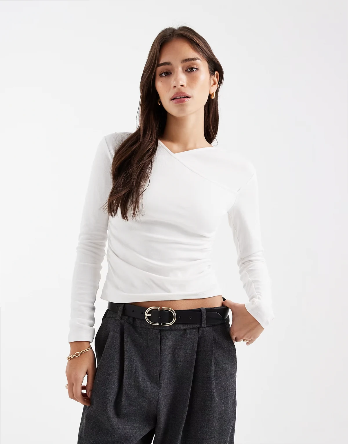 Teen sculpt top in ecru