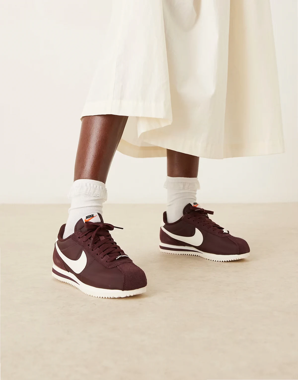 Cortez nylon sneakers in burgundy