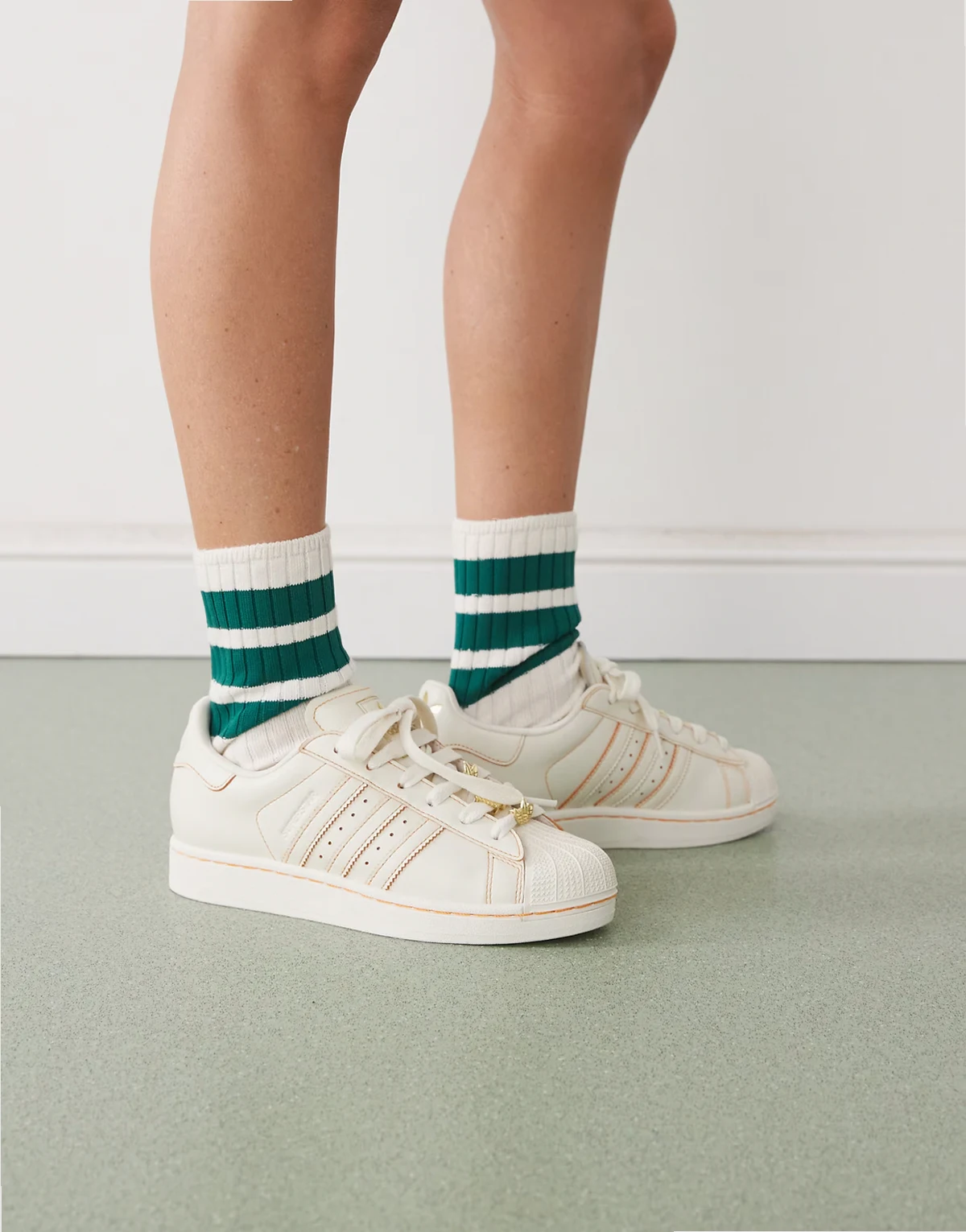 Superstar II sneakers with jewel detailing in off white
