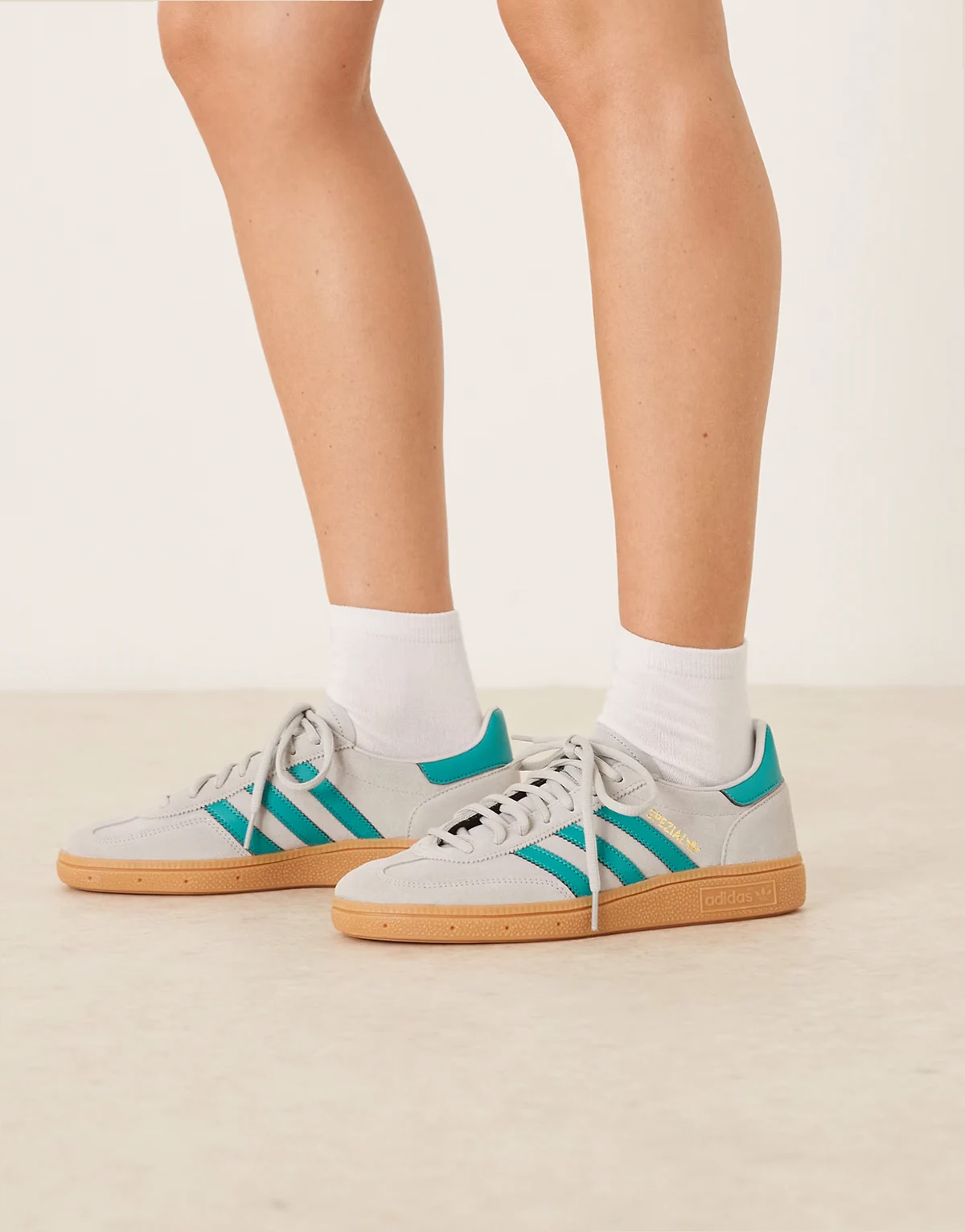 Handball Spezial sneakers in gray and turquoise