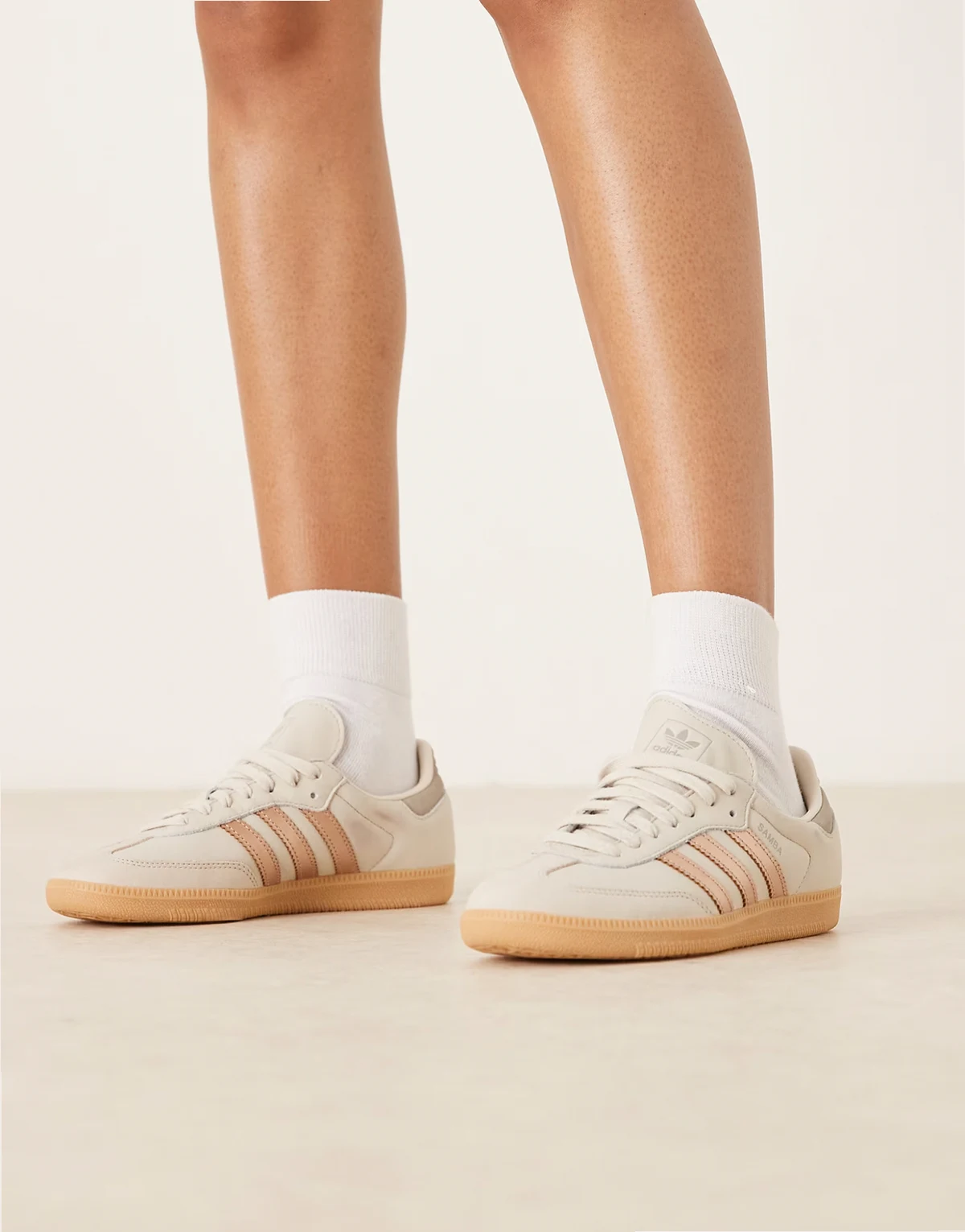 Samba OG sneakers in white and rose gold