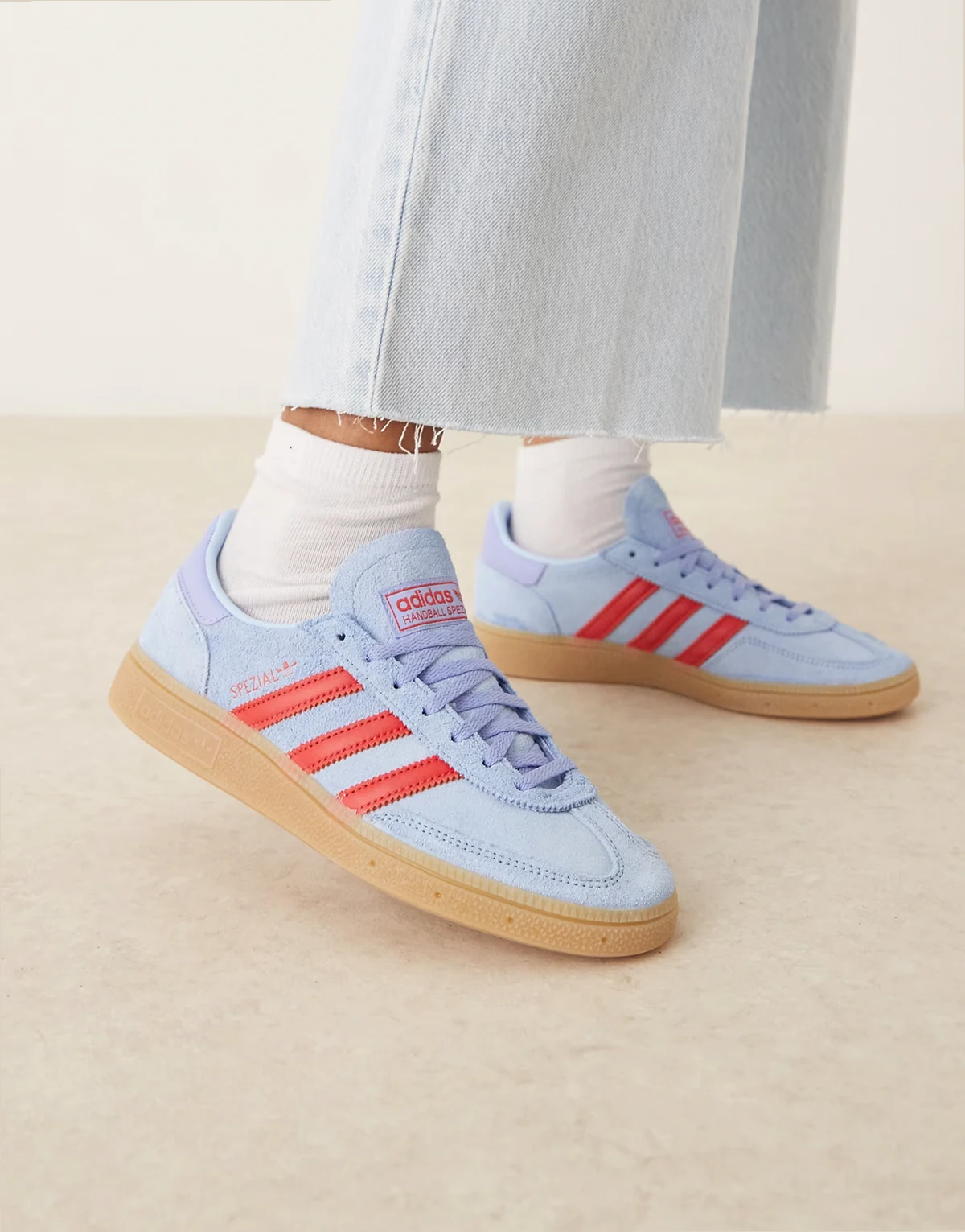 Handball Spezial sneakers in light blue and red