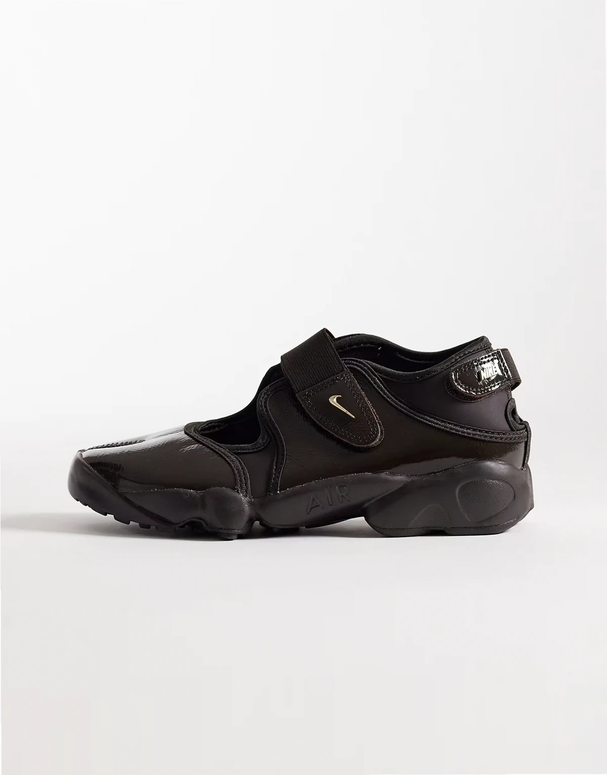 Air Rift sneakers in patent brown and gold
