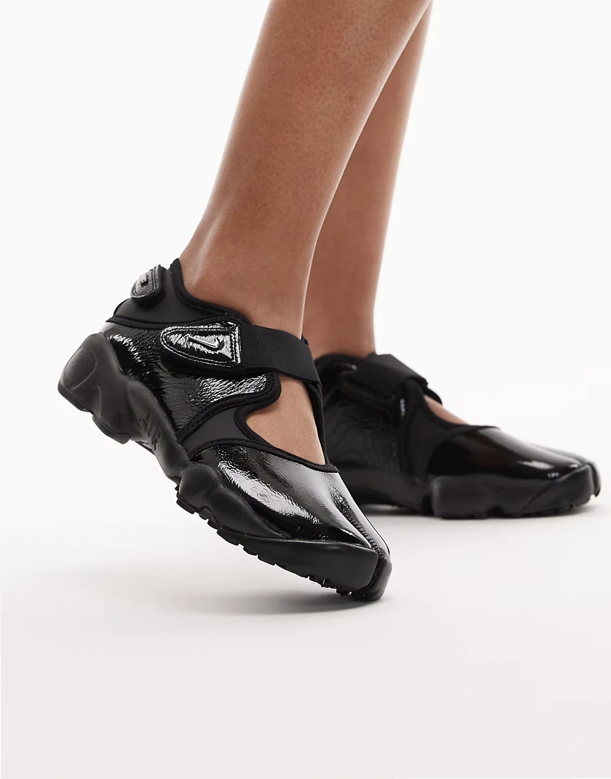 Air Rift patent sneakers in black