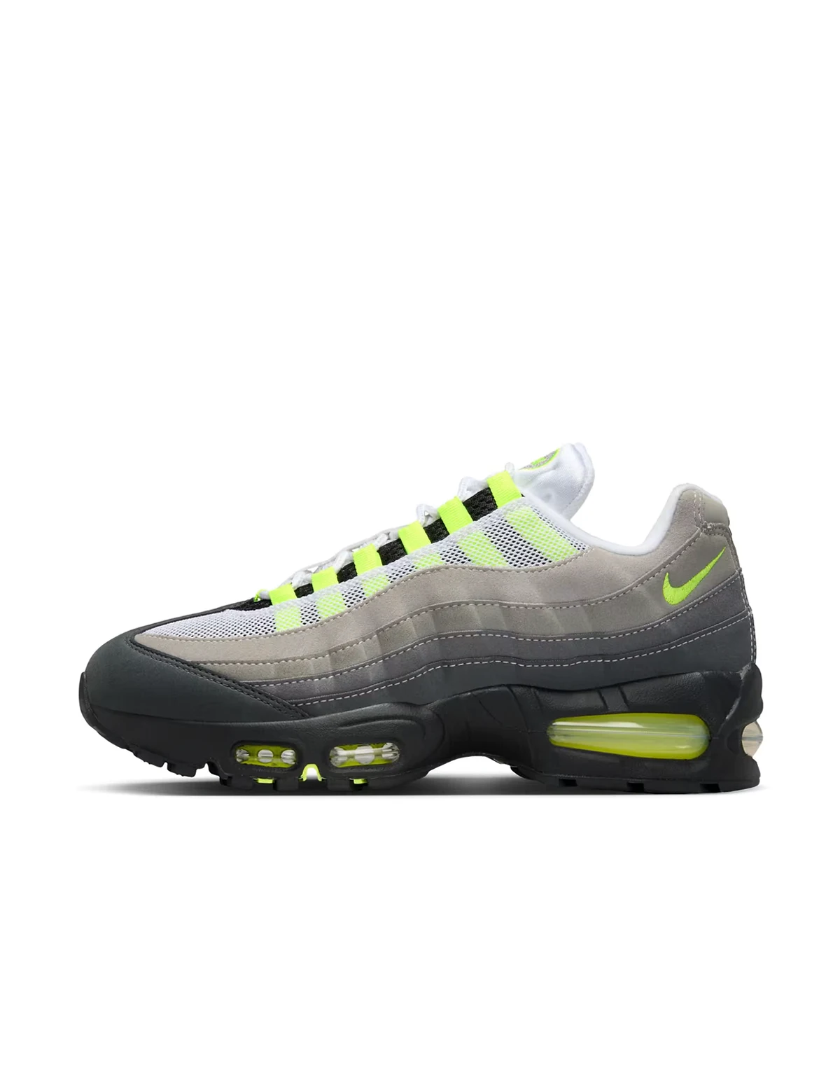 Air Max 95 sneakers in gray and neon yellow