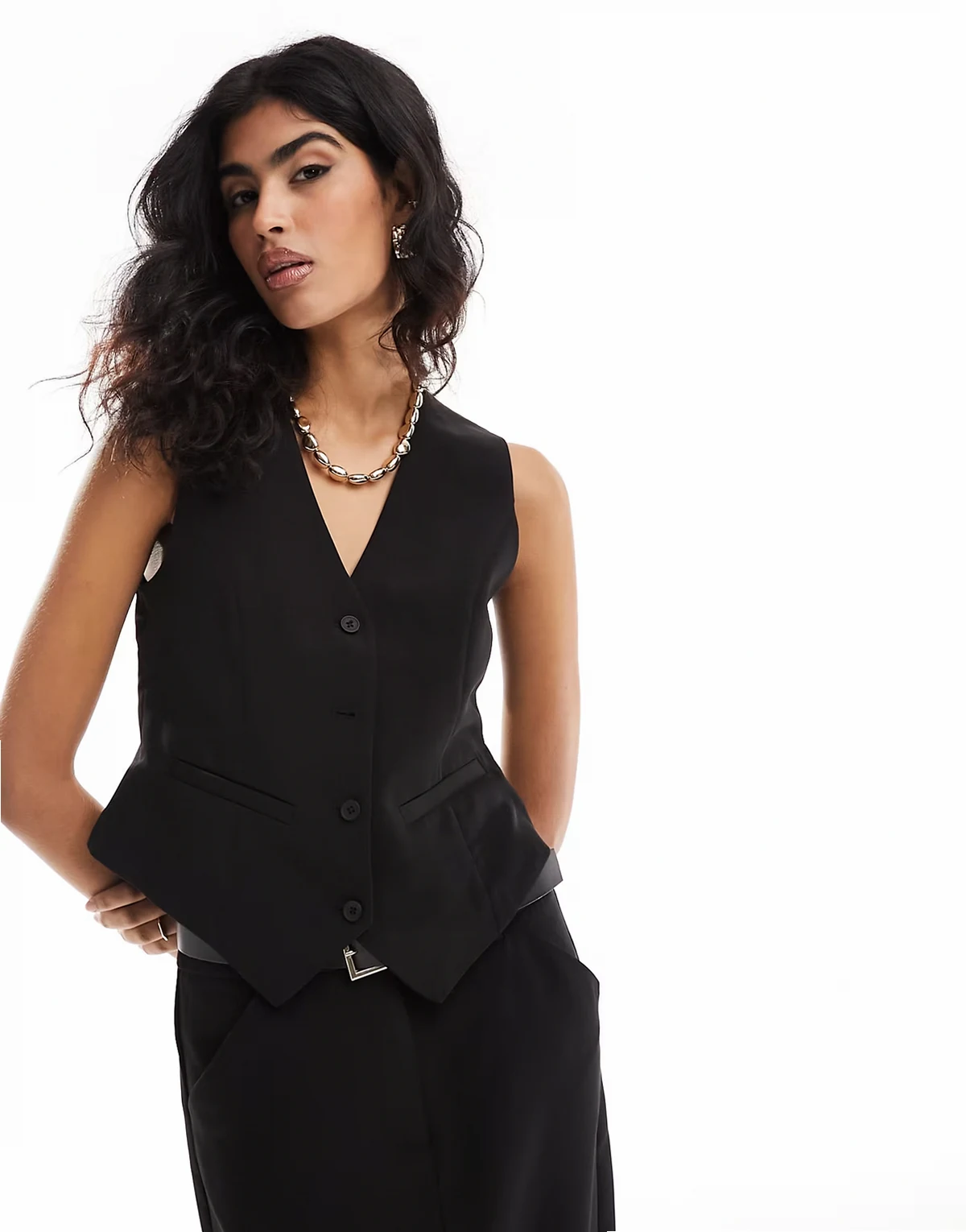 – Elegante Weste in Schwarz, Kombiteil