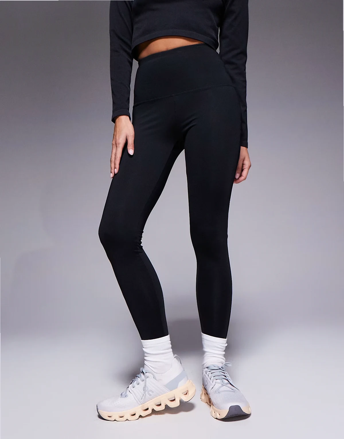 Petite Icon thermal high waist running leggings in black