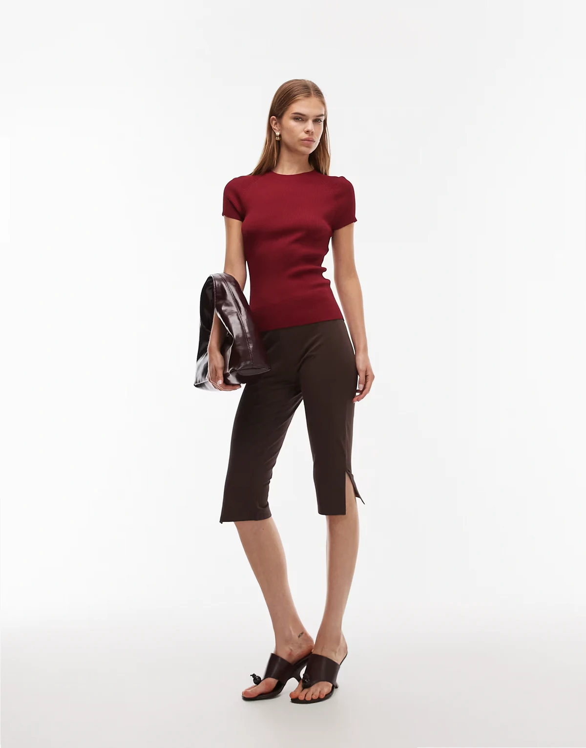 – Capri-Leggings in Schokobraun
