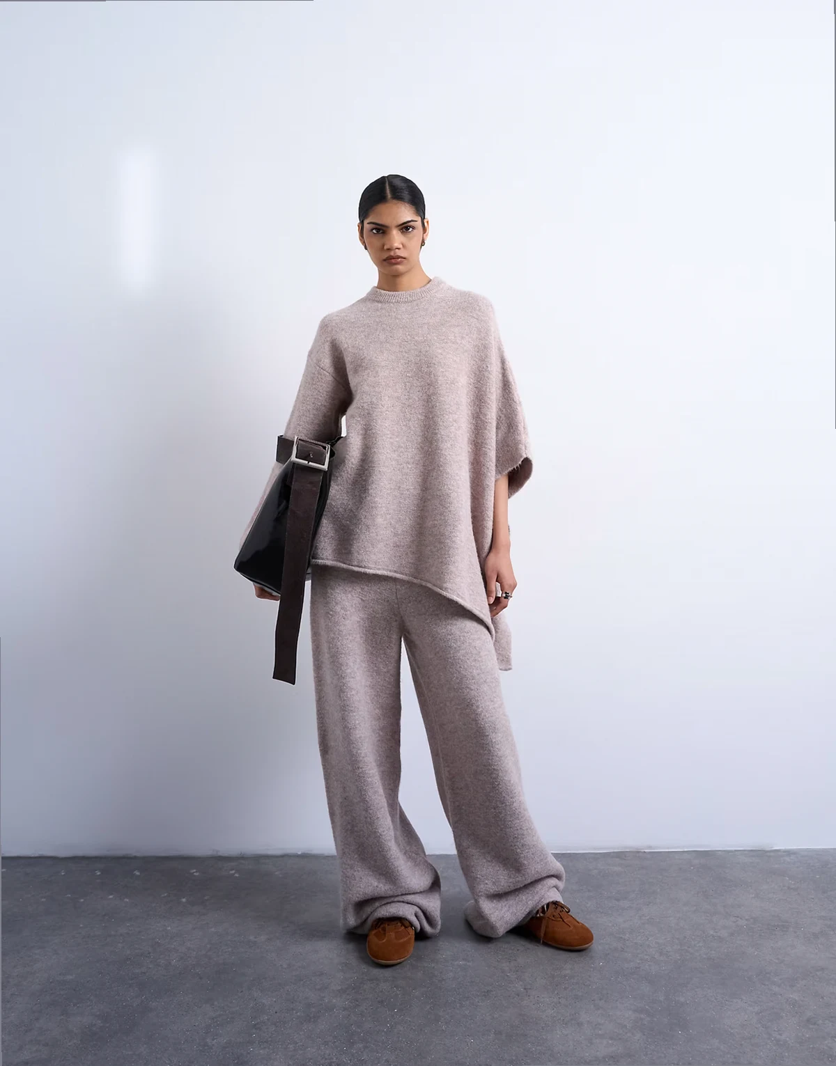 – Strick-Hose in Beige, Kombiteil