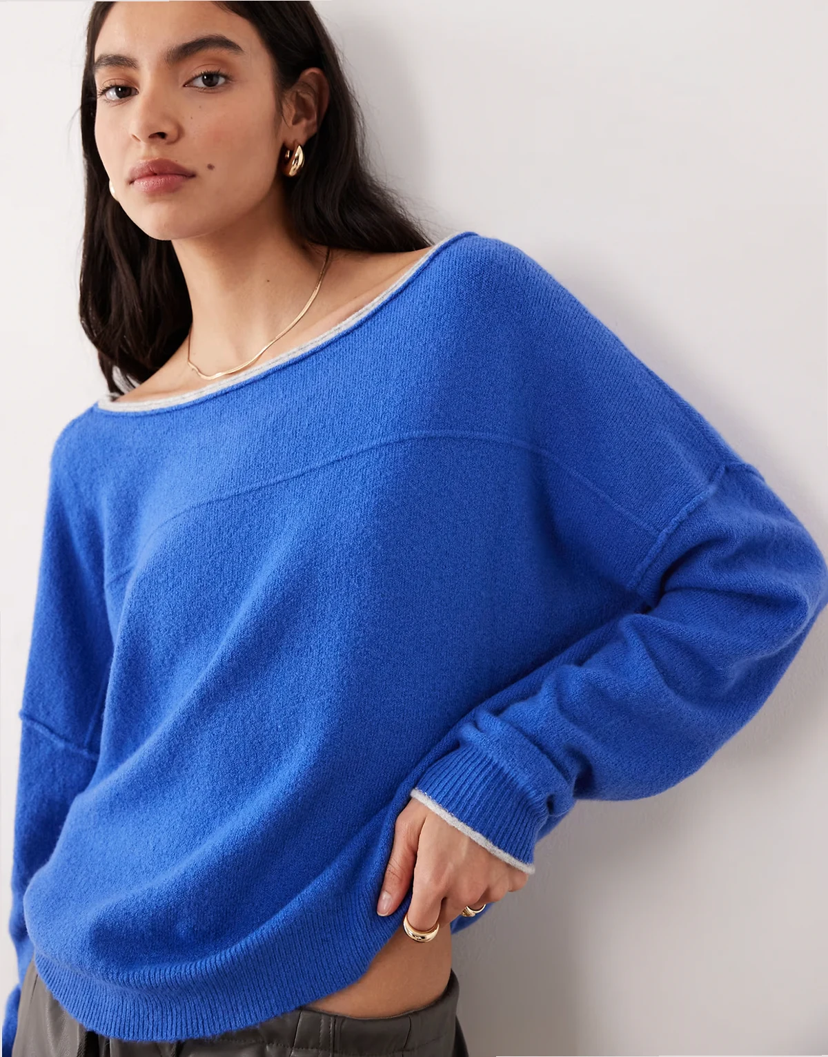 see me sweater in mazarine blue combo