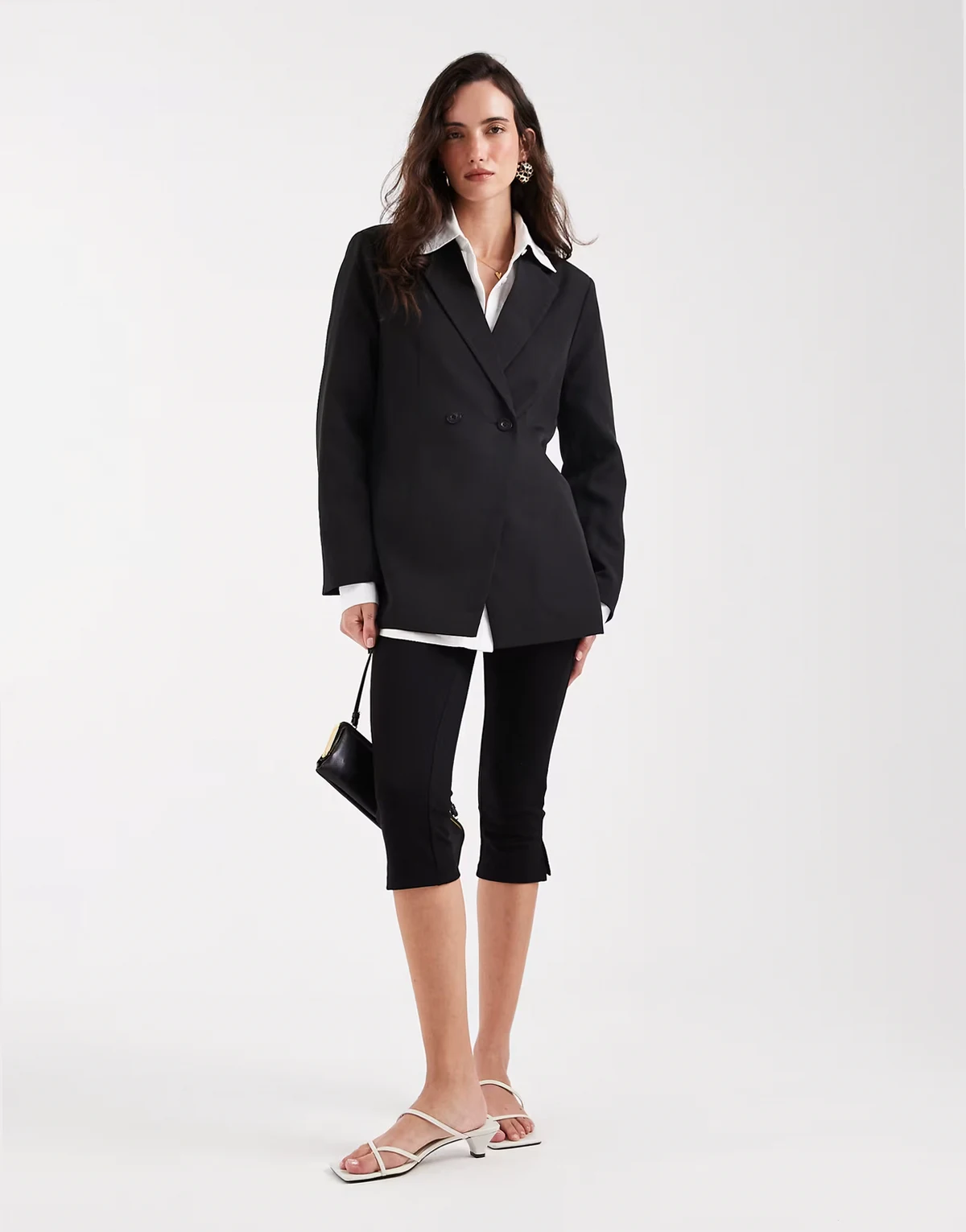 – Zweireihiger Oversize-Blazer in Schwarz