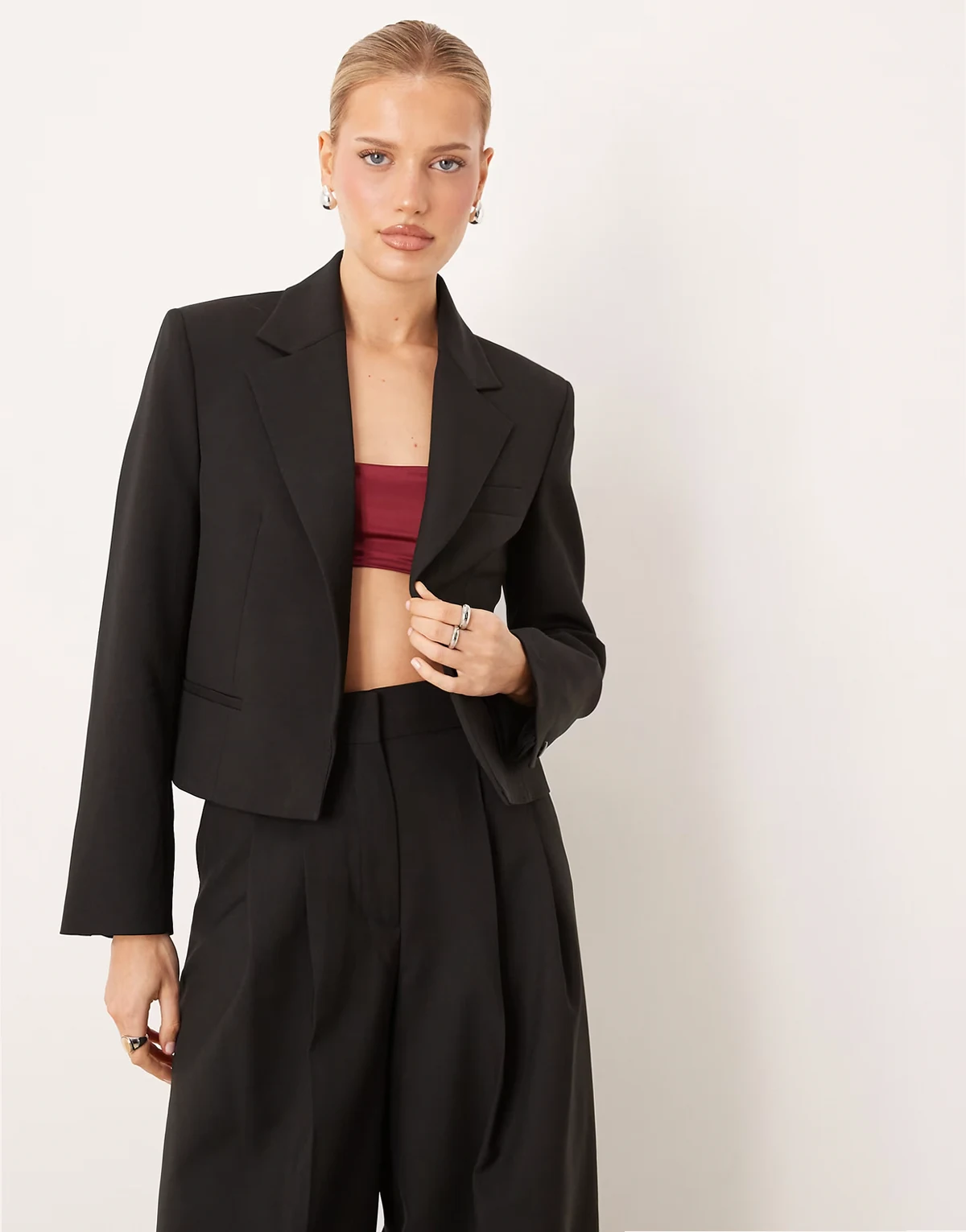 – Garbo – Cropped-Blazer in Schwarz, Kombiteil