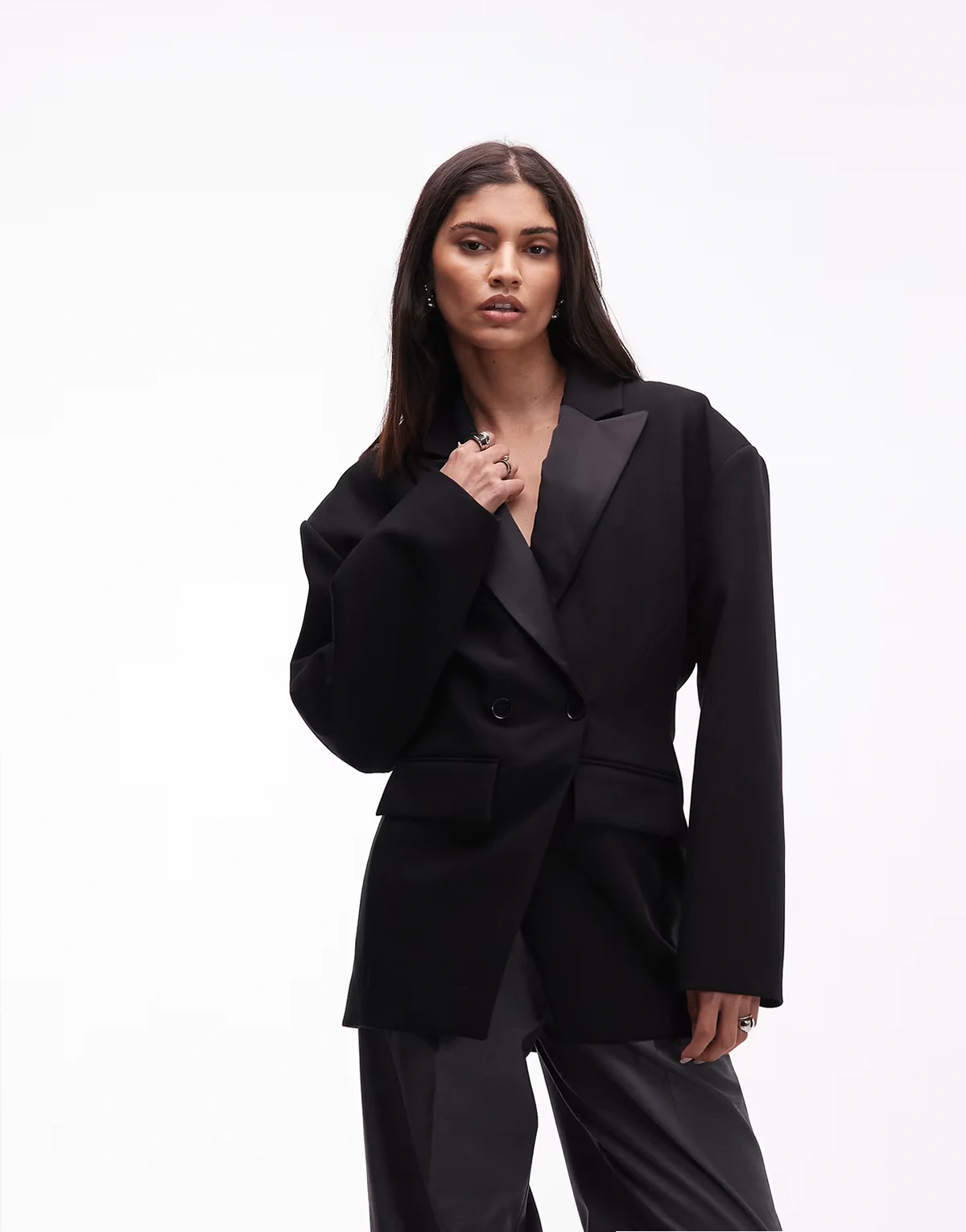 – Smoking-Blazer in Schwarz mit Satin-Revers