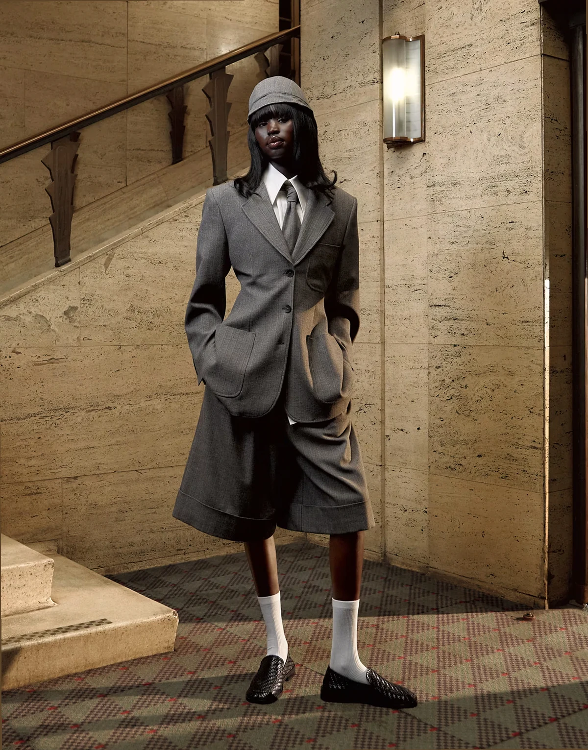 Tolu Coker x Topshop – Taillierter Blazer im 80er-Stil in Taupe