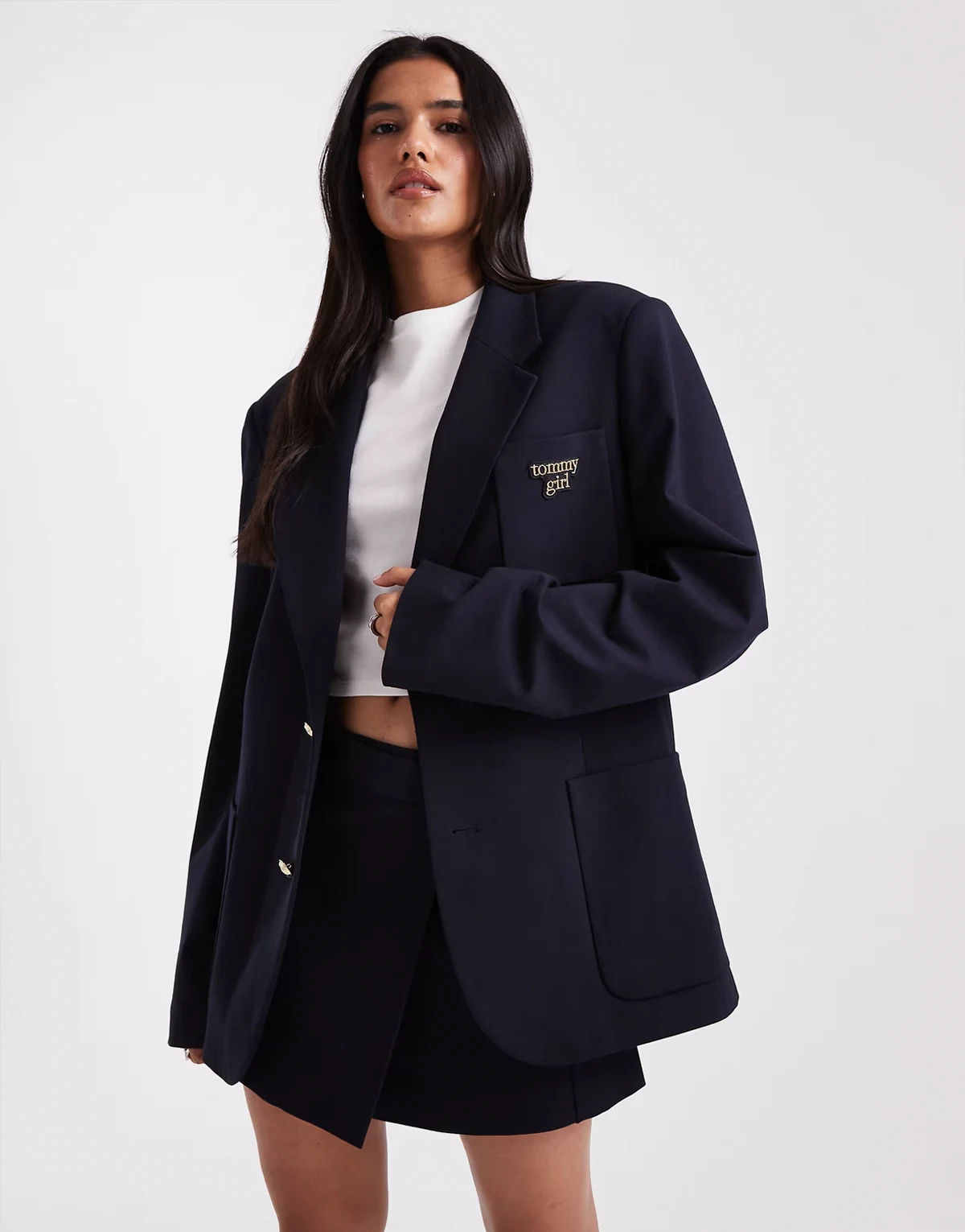Tommy Girl scholar tailored blazer in navy