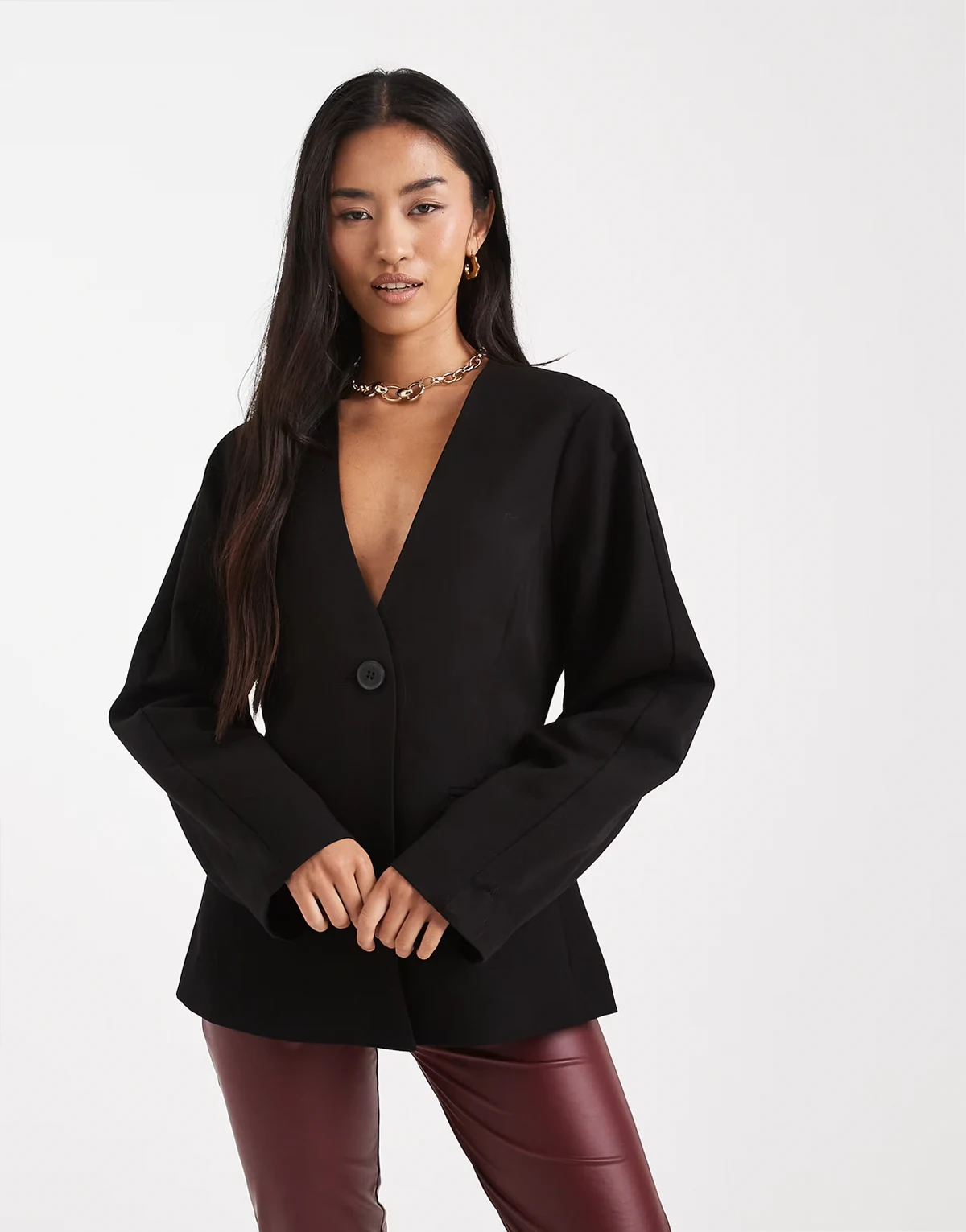 – Eleganter Blazer in Schwarz mit Struktur