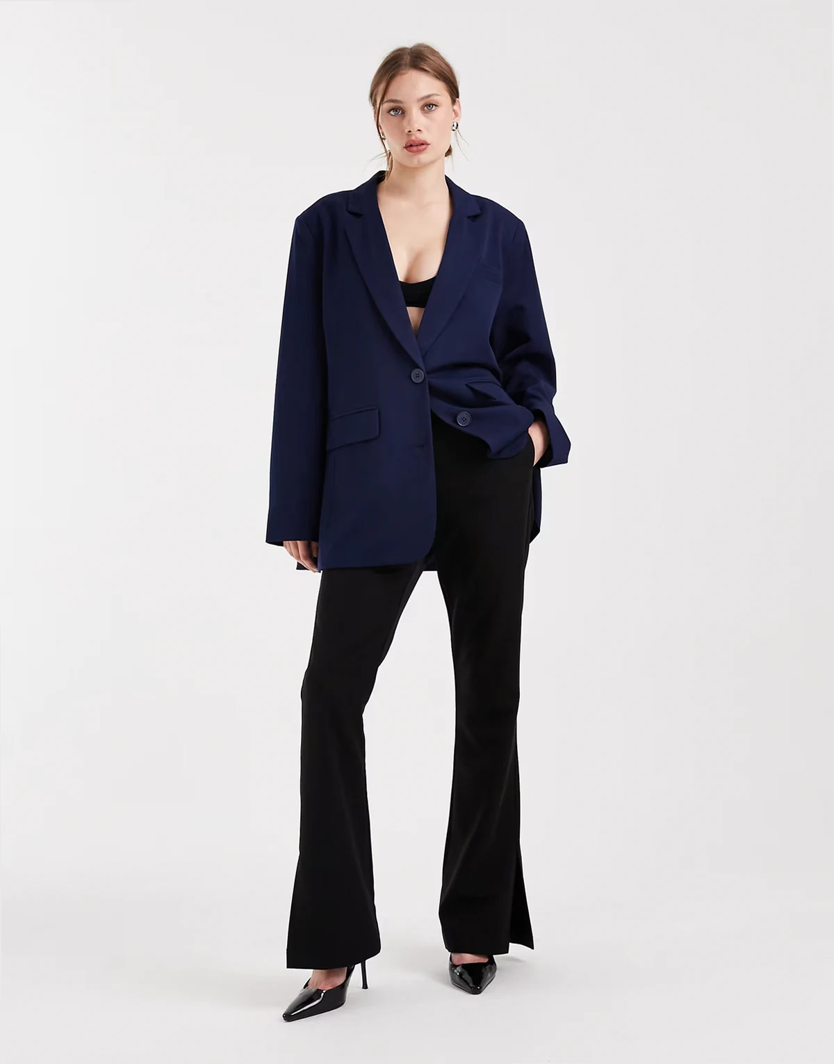 – Eleganter Oversize-Blazer in Marineblau