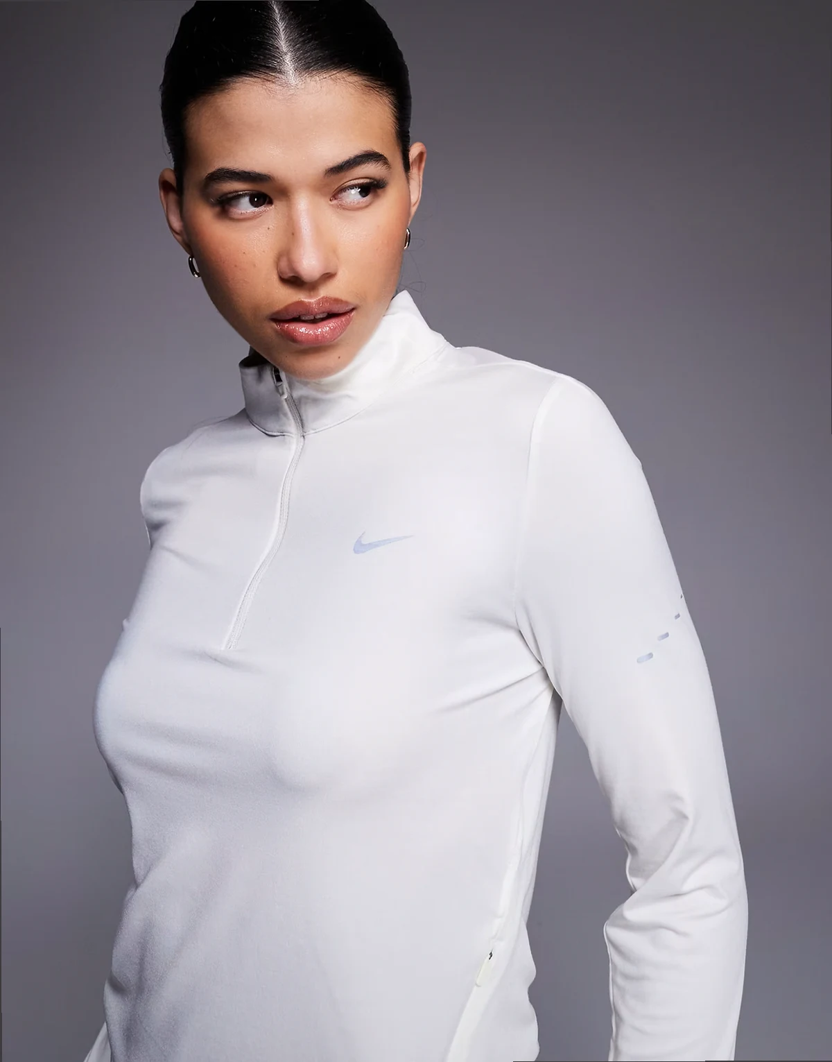 Dri-FIT quarter zip top in white