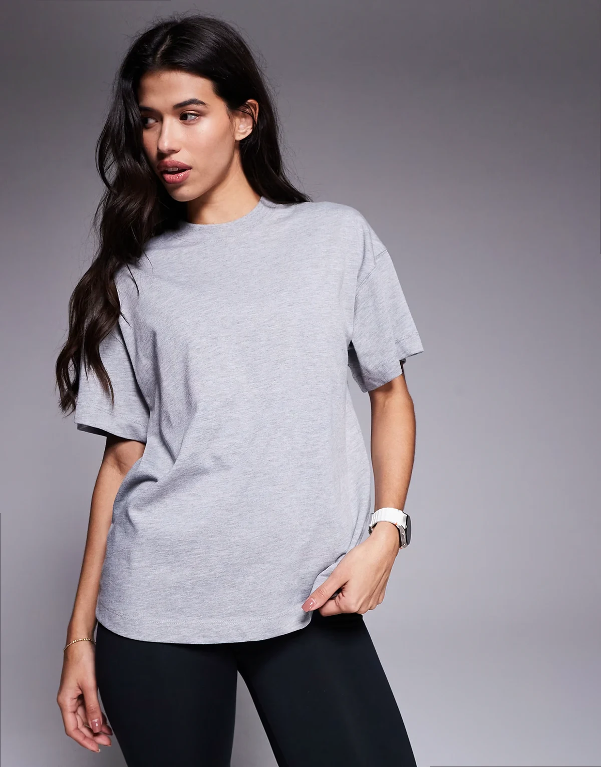 Icon heavyweight cotton oversized t-shirt with quick dry finish in heather gray