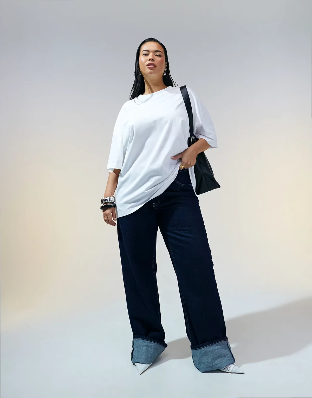 ASOS DESIGN Curve – Biały T-shirt oversize