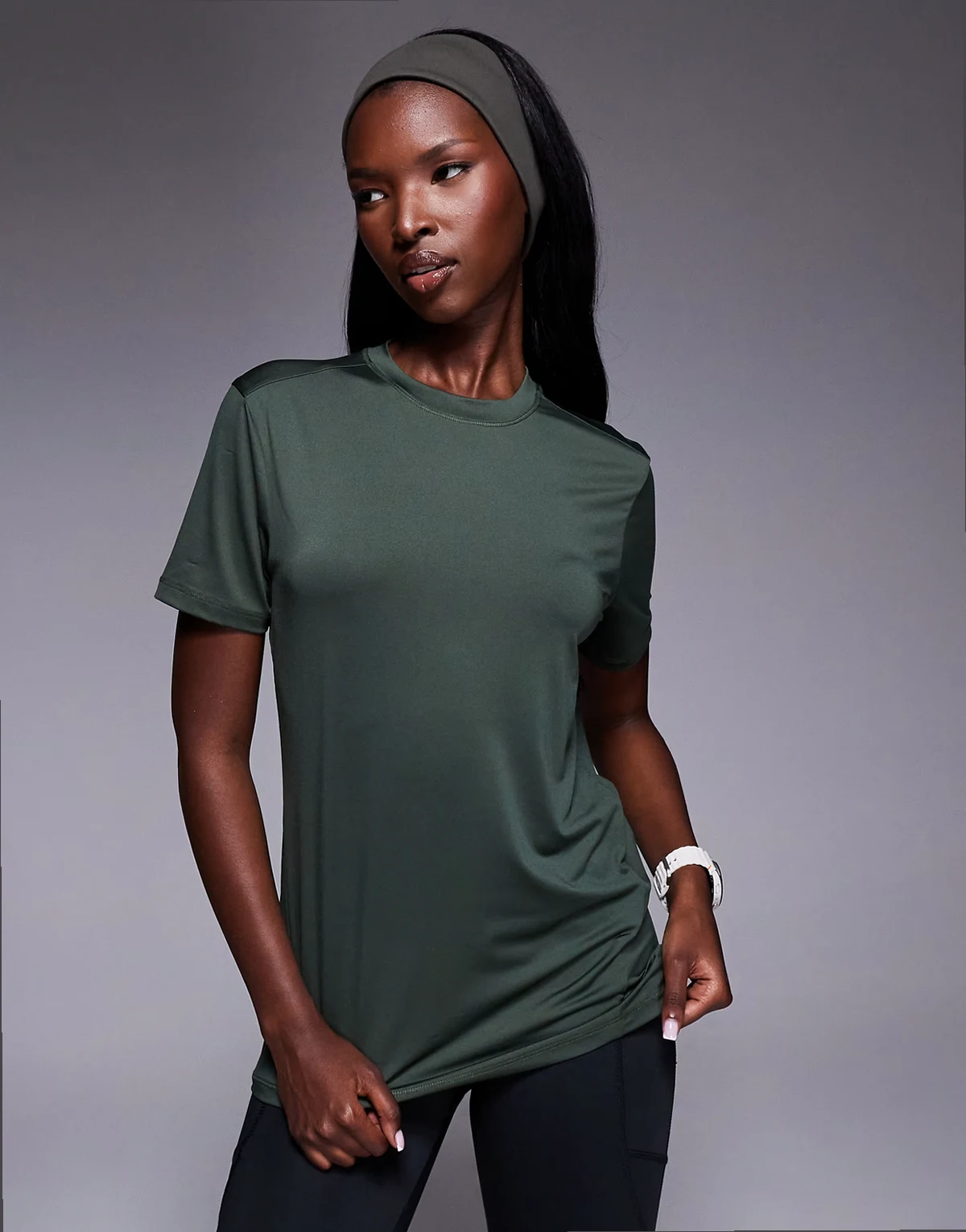 Icon active quick dry performance T-shirt in dark green