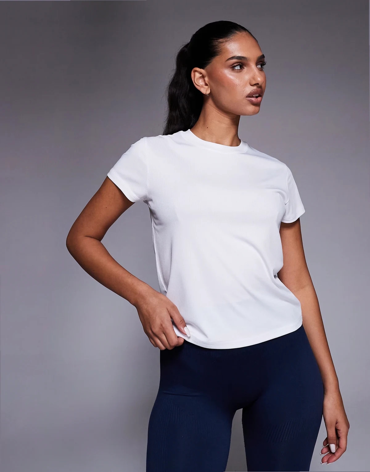 quick dry mesh boxy fit running t-shirt in white