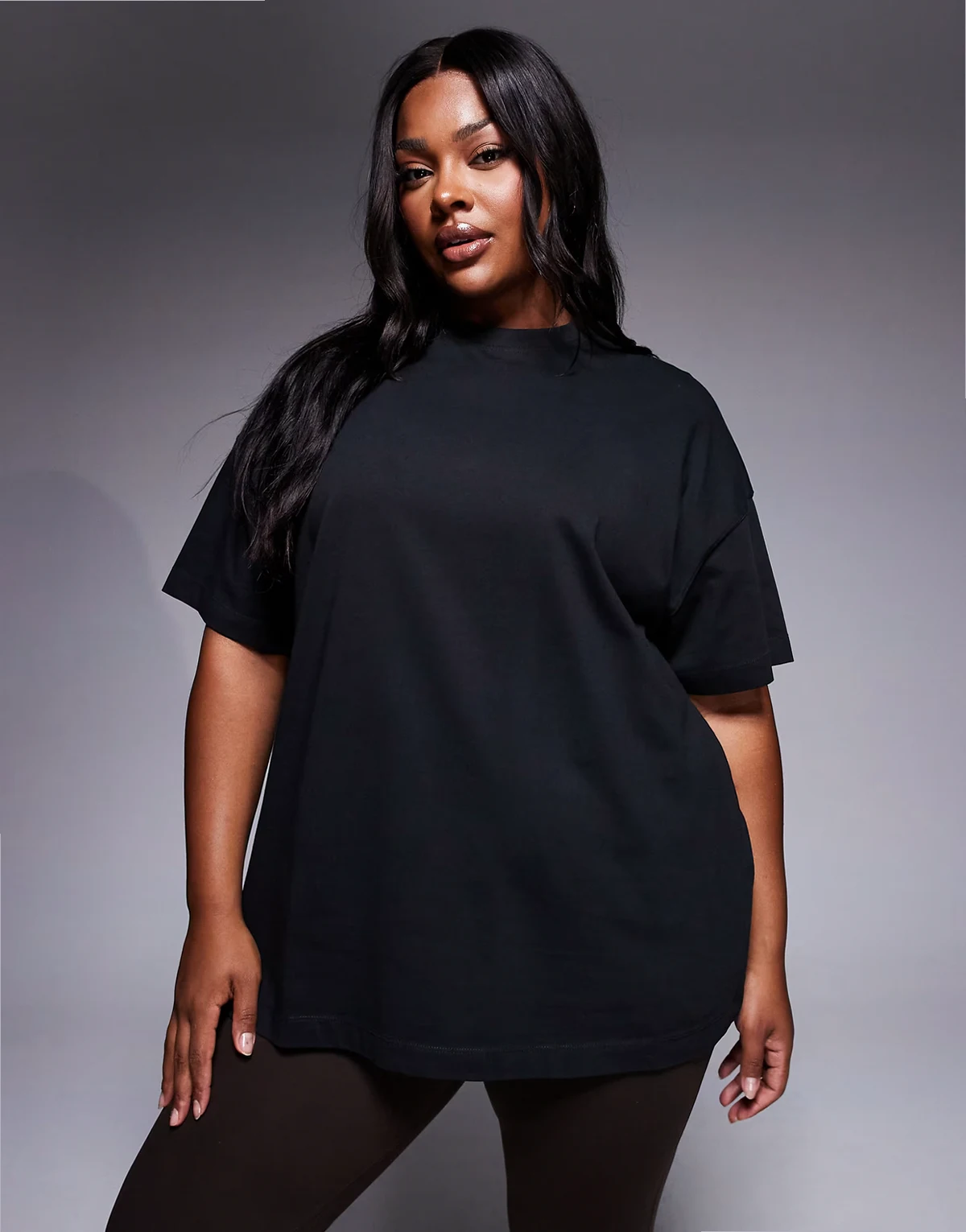 Curve Icon heavyweight cotton oversized t-shirt with quick dry finish in washed black