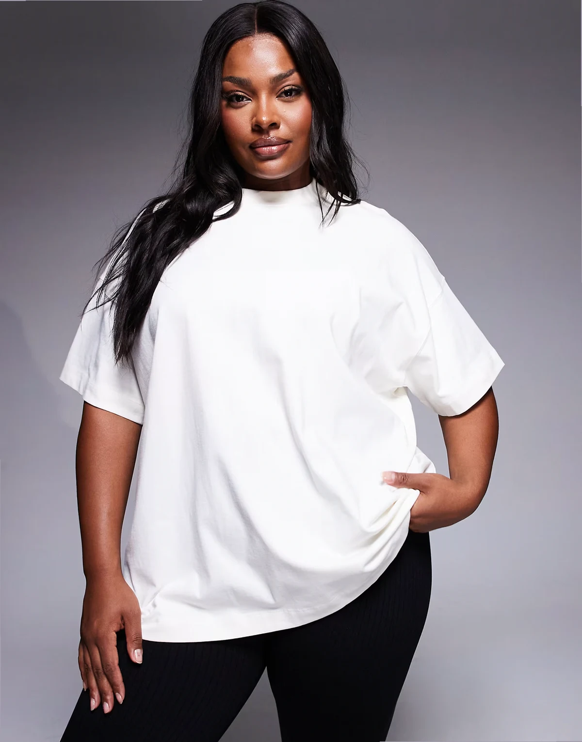 Curve Icon heavyweight cotton oversized T-shirt with quick dry finish in vintage white
