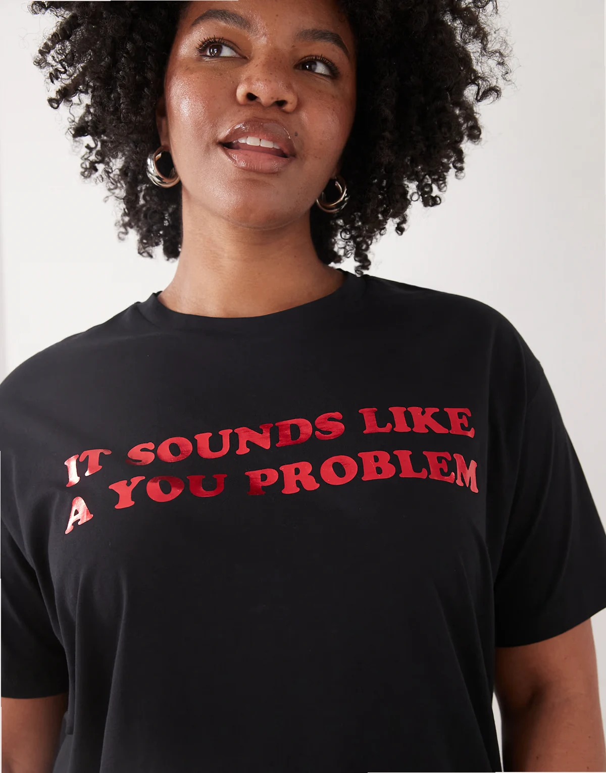 – Kastiges T-Shirt in Schwarz mit „You Problem“-Schriftzug