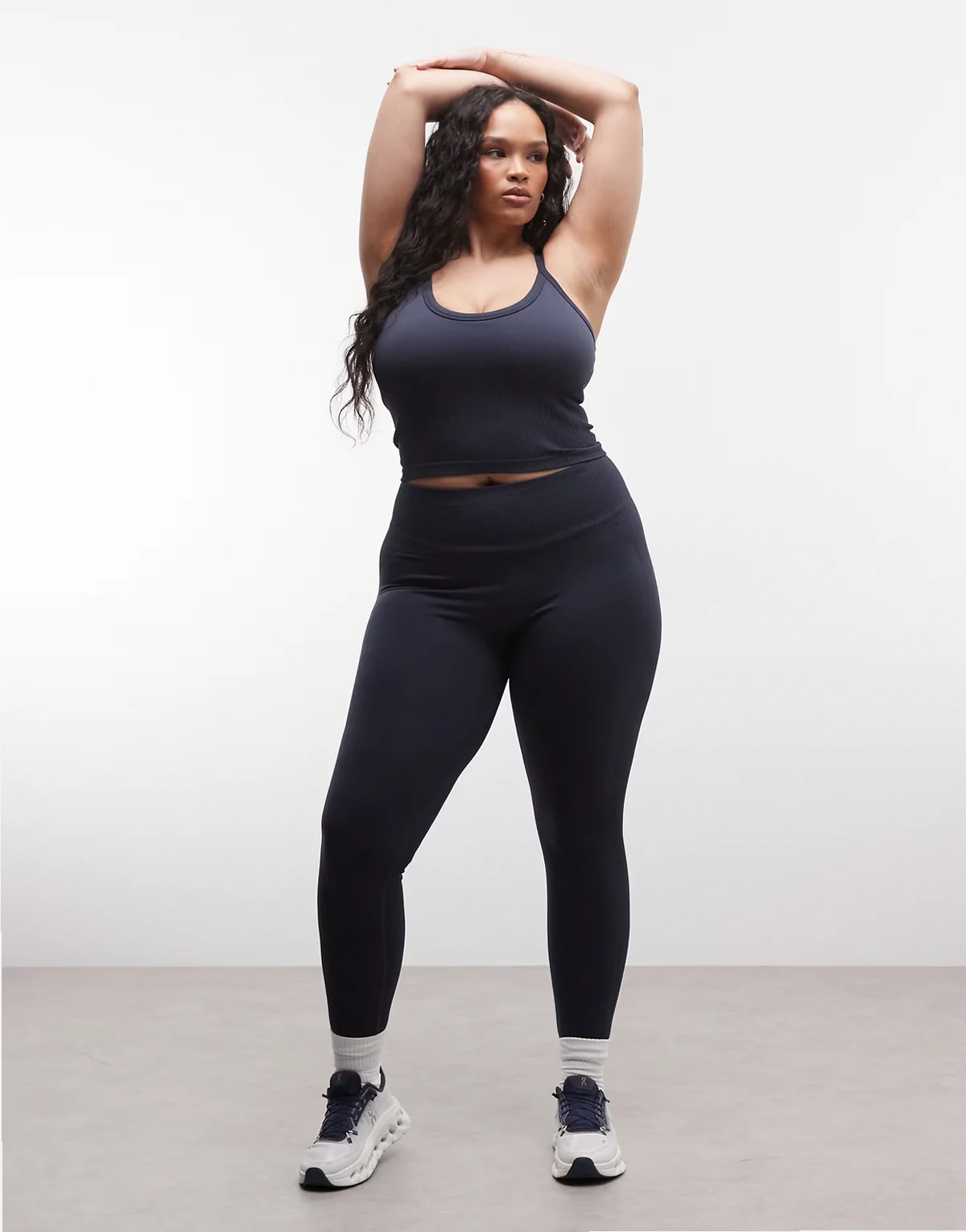 Curve sculpting seamless high waist gym leggings in indigo