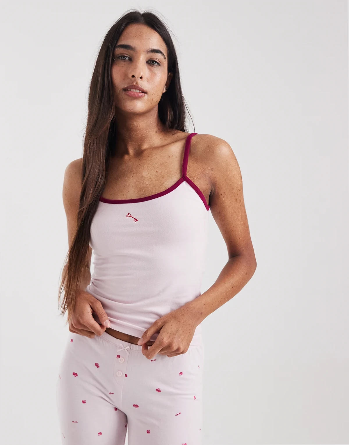 dreamy soft longline cami in pink kiss print