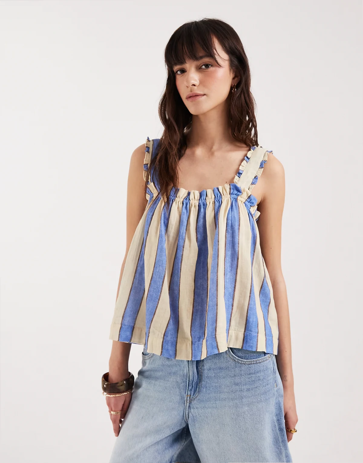 Delilah beach cami top in blue stripes